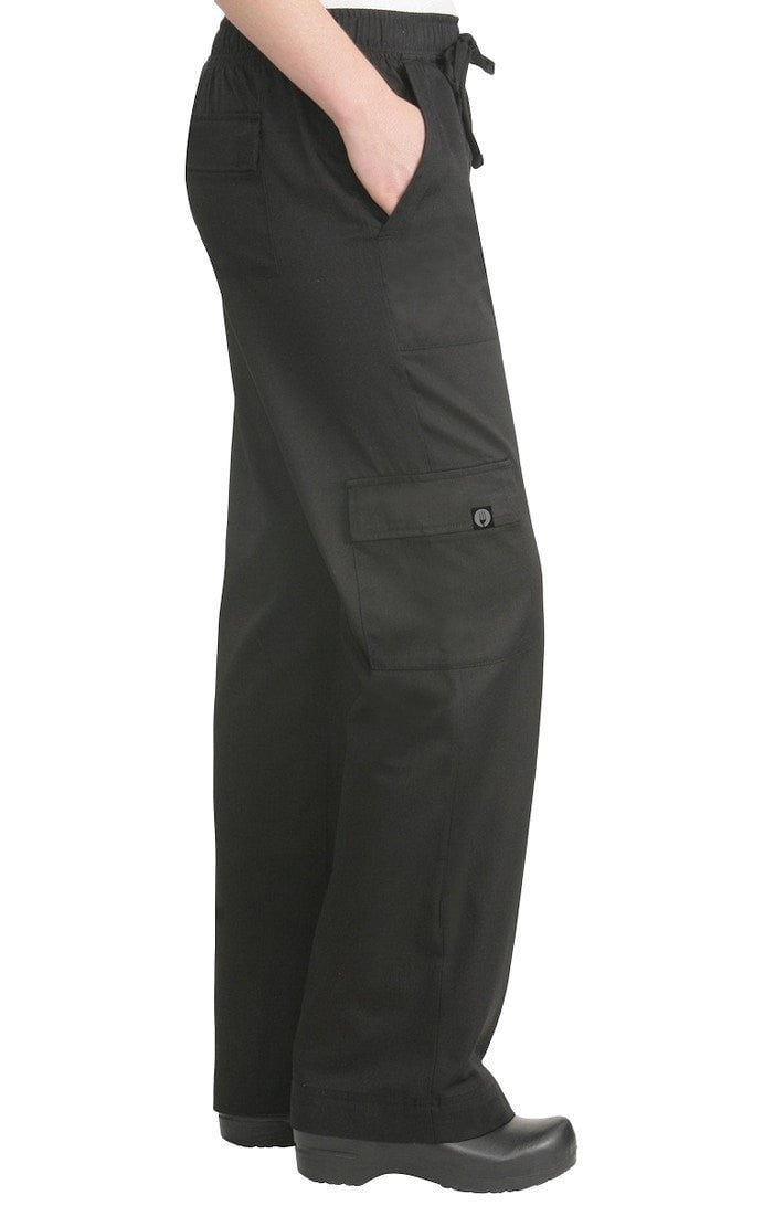 Cargo Women's Chef Pants by Chef Works Black Side