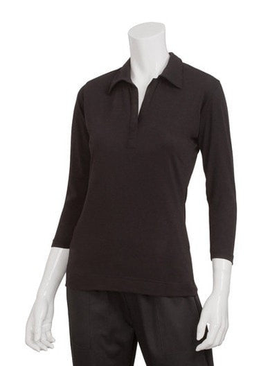 Definity Women's Knit Shirt by Chef Works Black Front