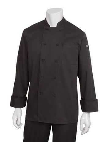 Chef Works Calgary Cool Vent Basic Chef Coat Black