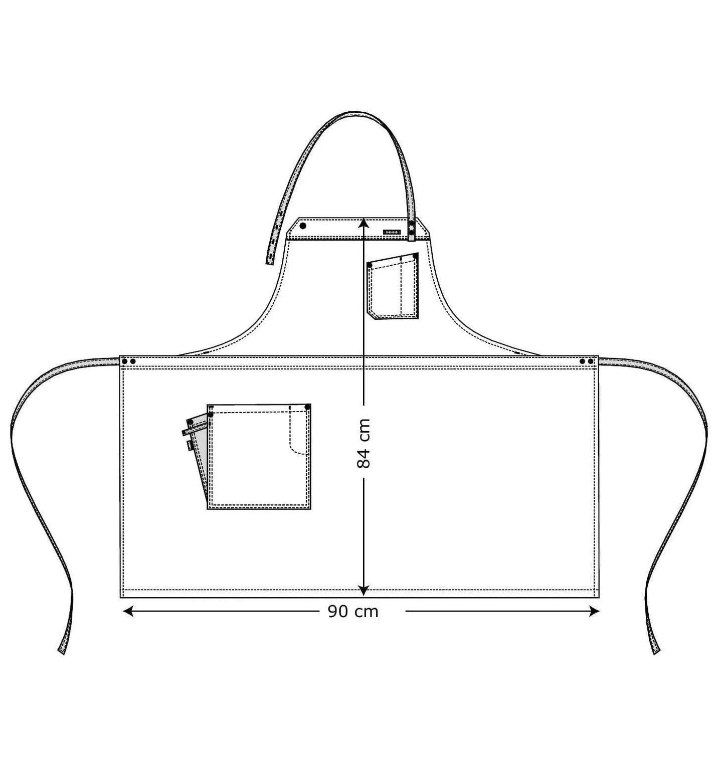 Kentaur 30360 Sailor Blue Raw Bib Apron Kentaur