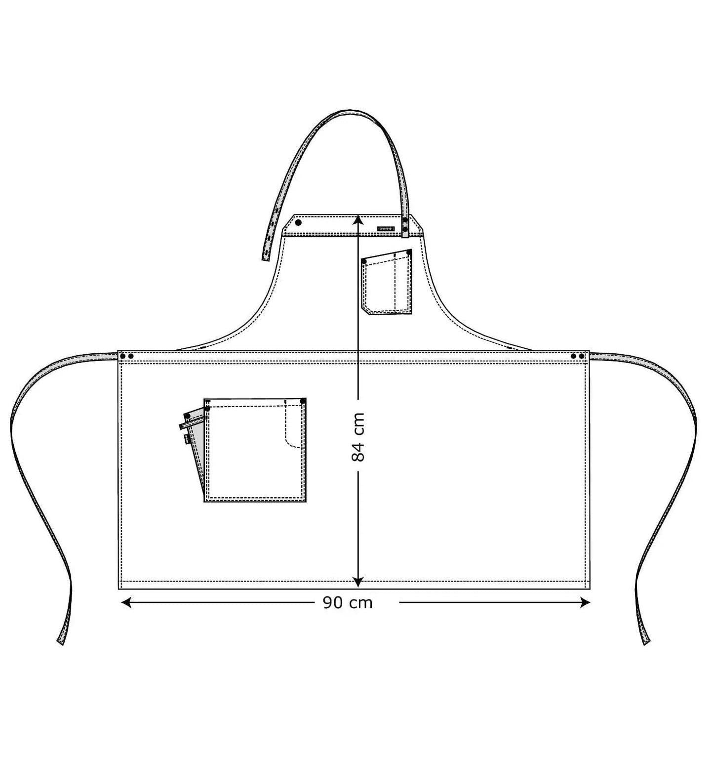 Kentaur 30360 Dark Grey Raw Bib Apron Kentaur