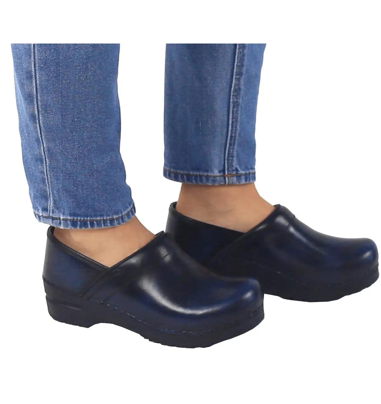 Sanita Pro. Cabrio Women's Blue Chef Clog - life style view