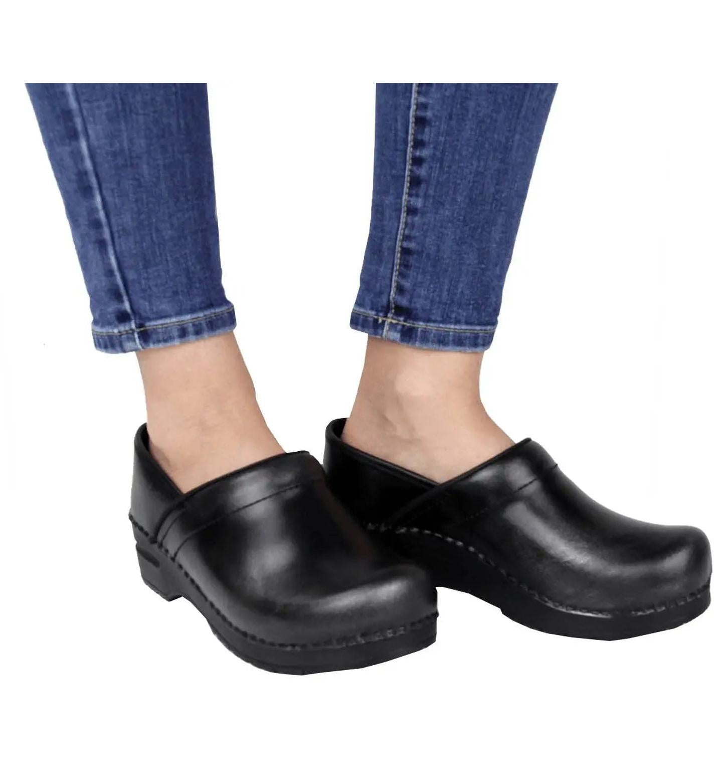 Sanita Pro. Cabrio Women's Black Chef Clog - life style view