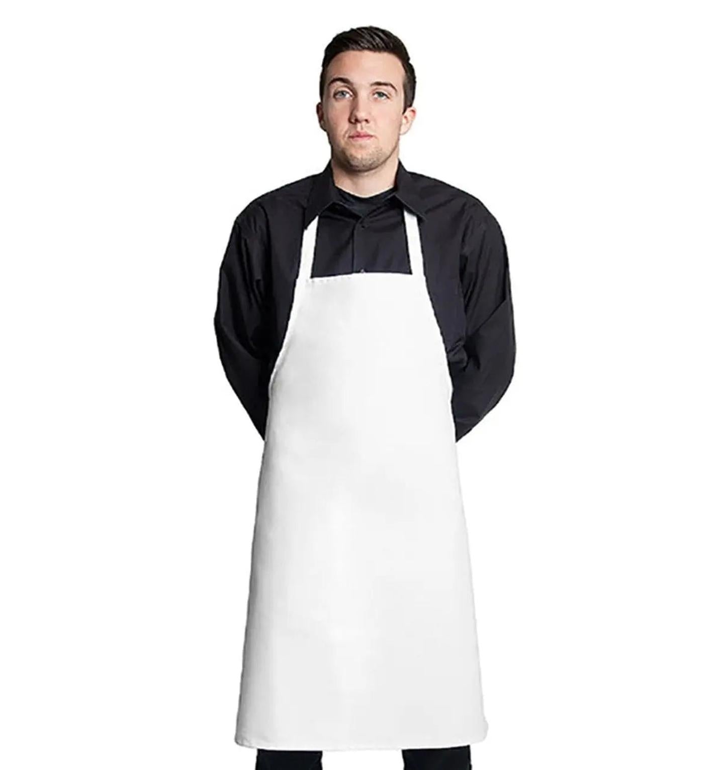 White Basic Chef Bib Apron | Fiumara Apparel | Made in the USA Fiumara Apparel