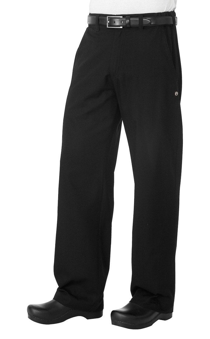 Professional Series Mens Black Chef Pants by Chef Works Black Front