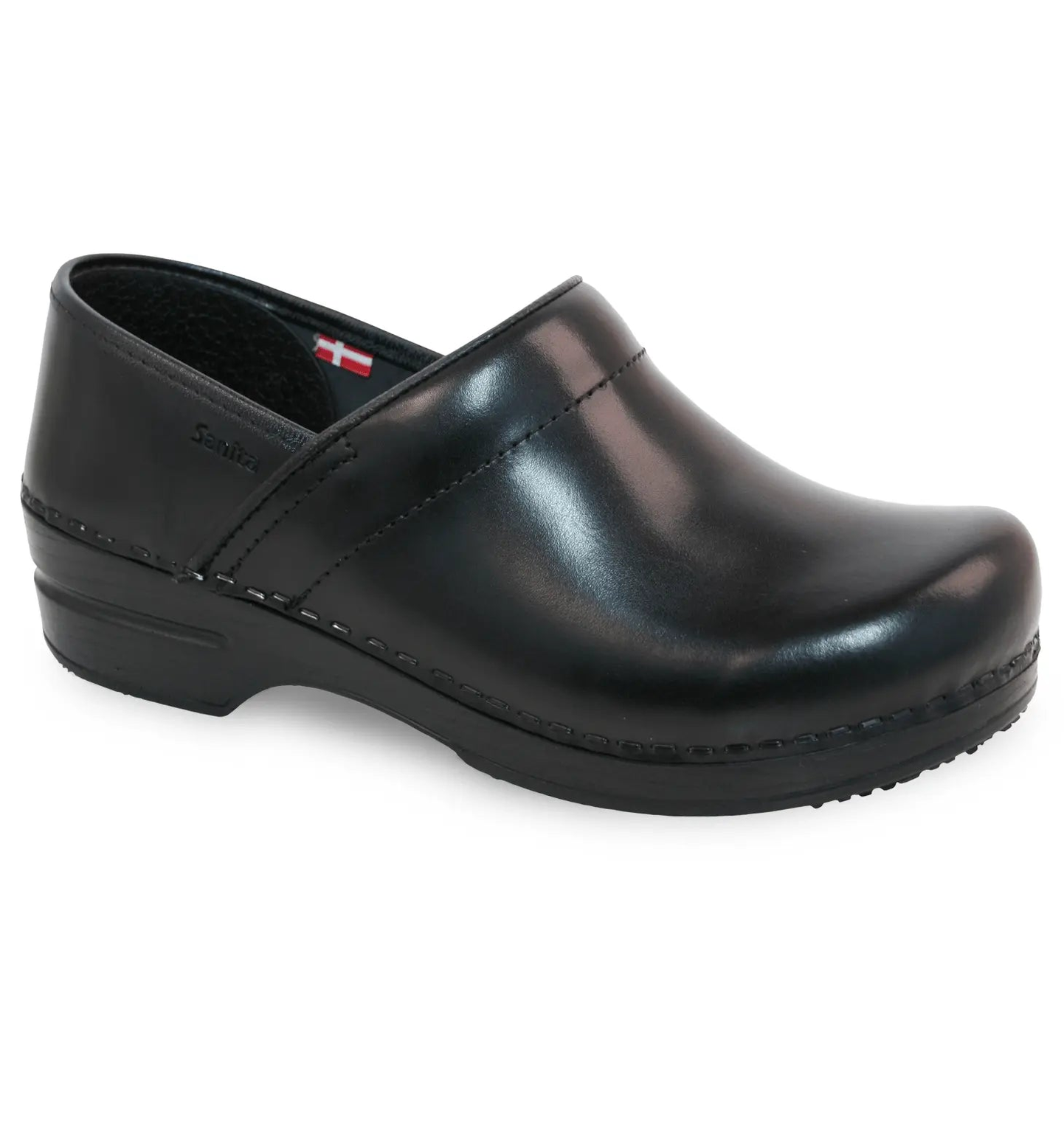 Sanita Addison Women's Black Chef Clog   side vie