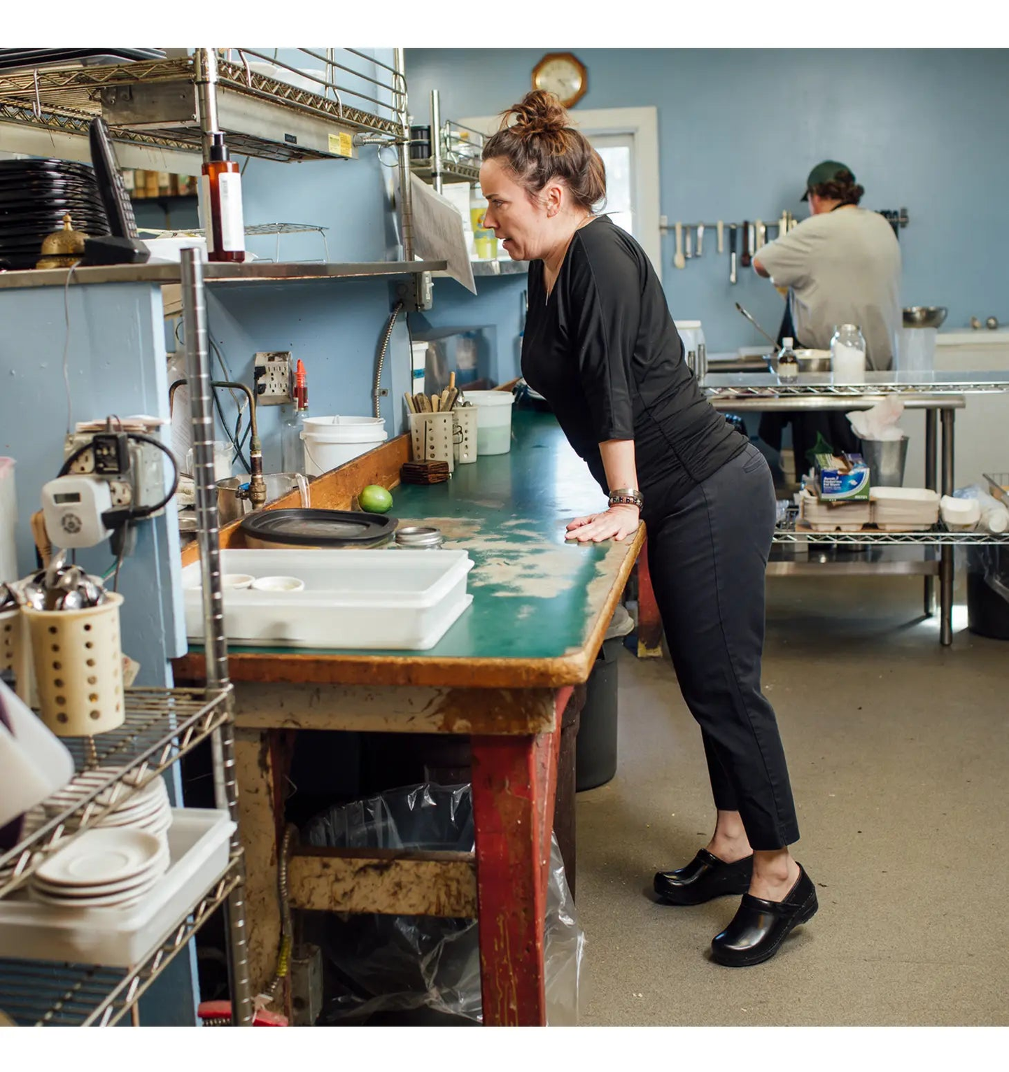 Sanita Addison Women's Black Chef Clog - life style 3