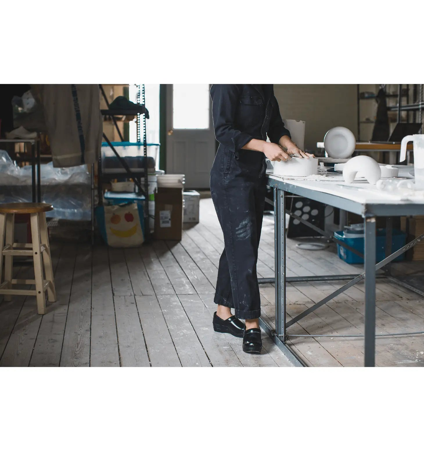 Sanita Women's Professional Patent Slip-Resistant Chef Clog - life style view 2