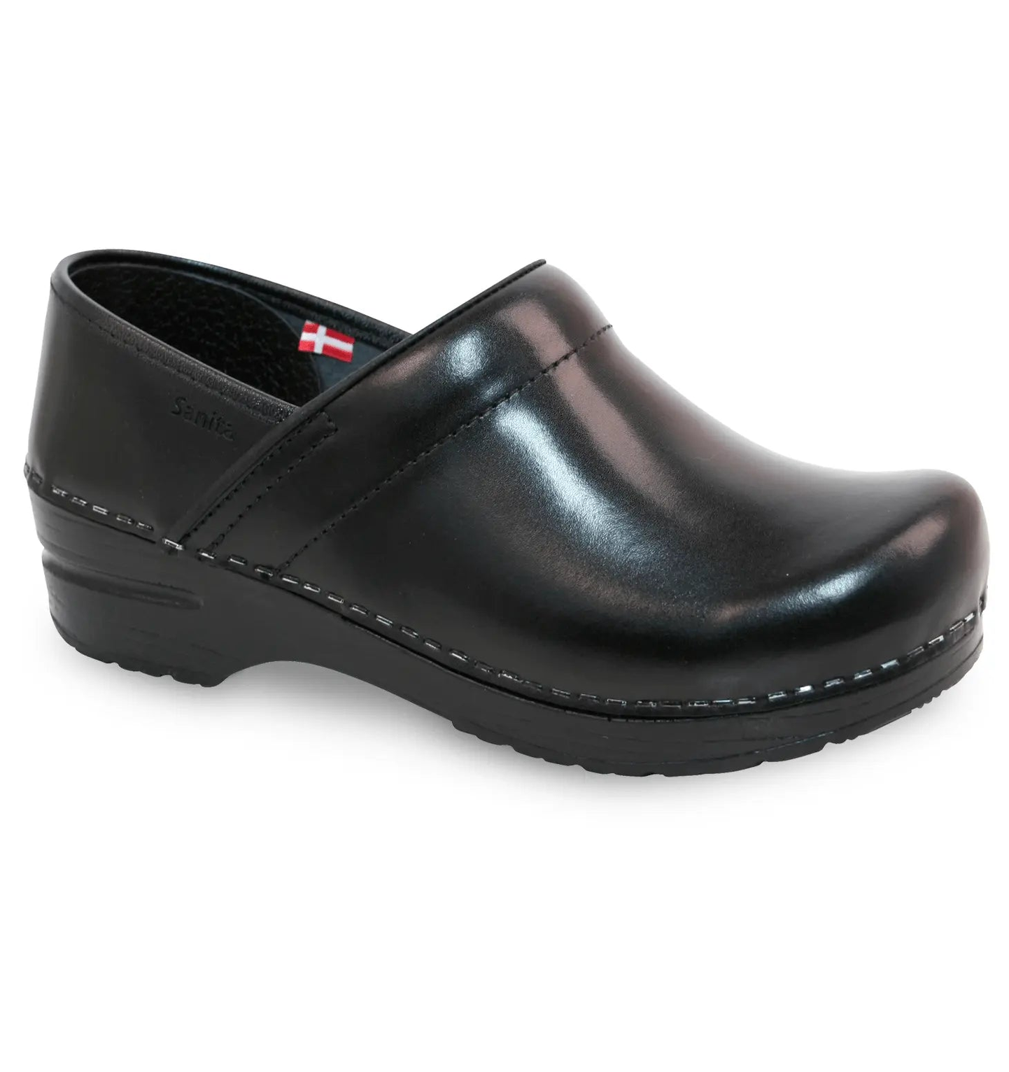Sanita Pro. Cabrio Women's Black Clog -  side view