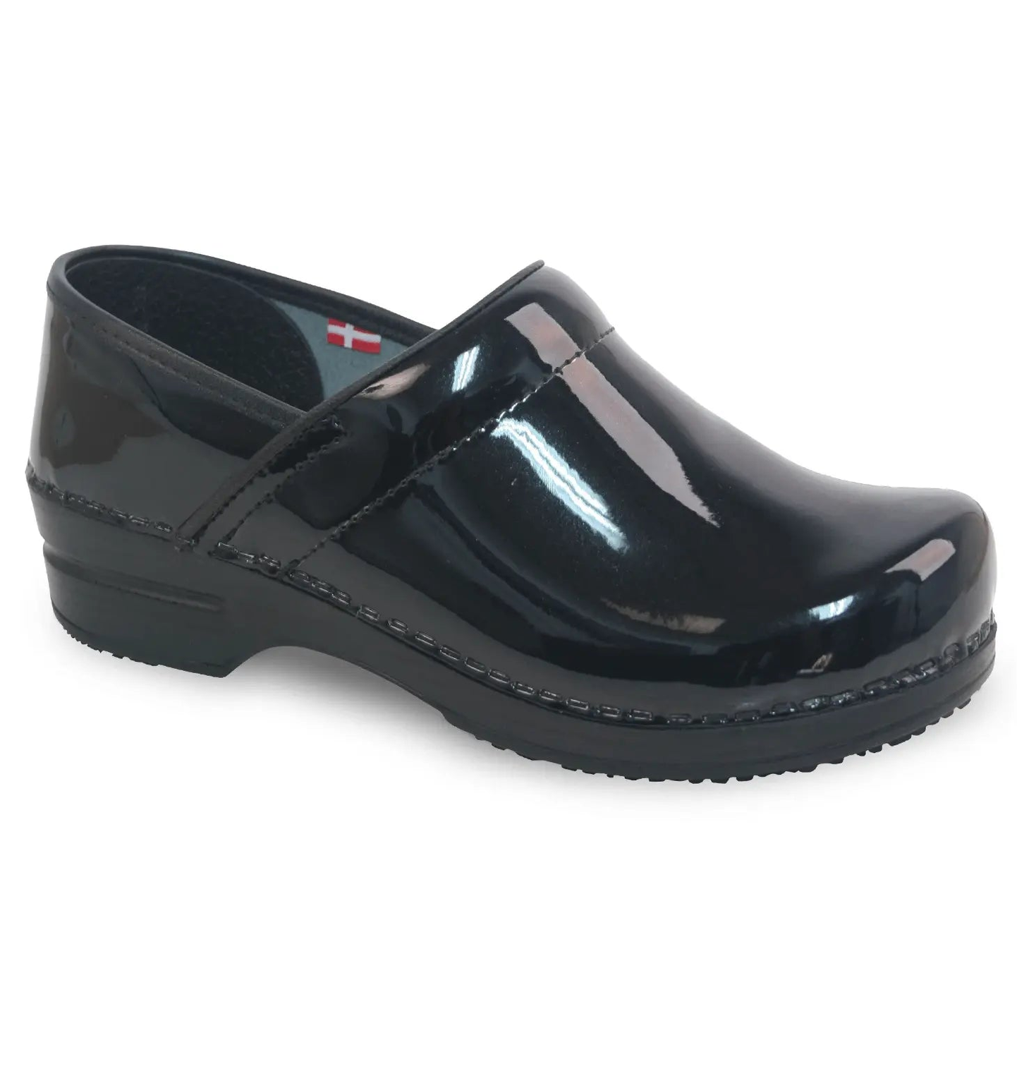 Sanita Sabel Women's Black Blue Chef Clog - side view