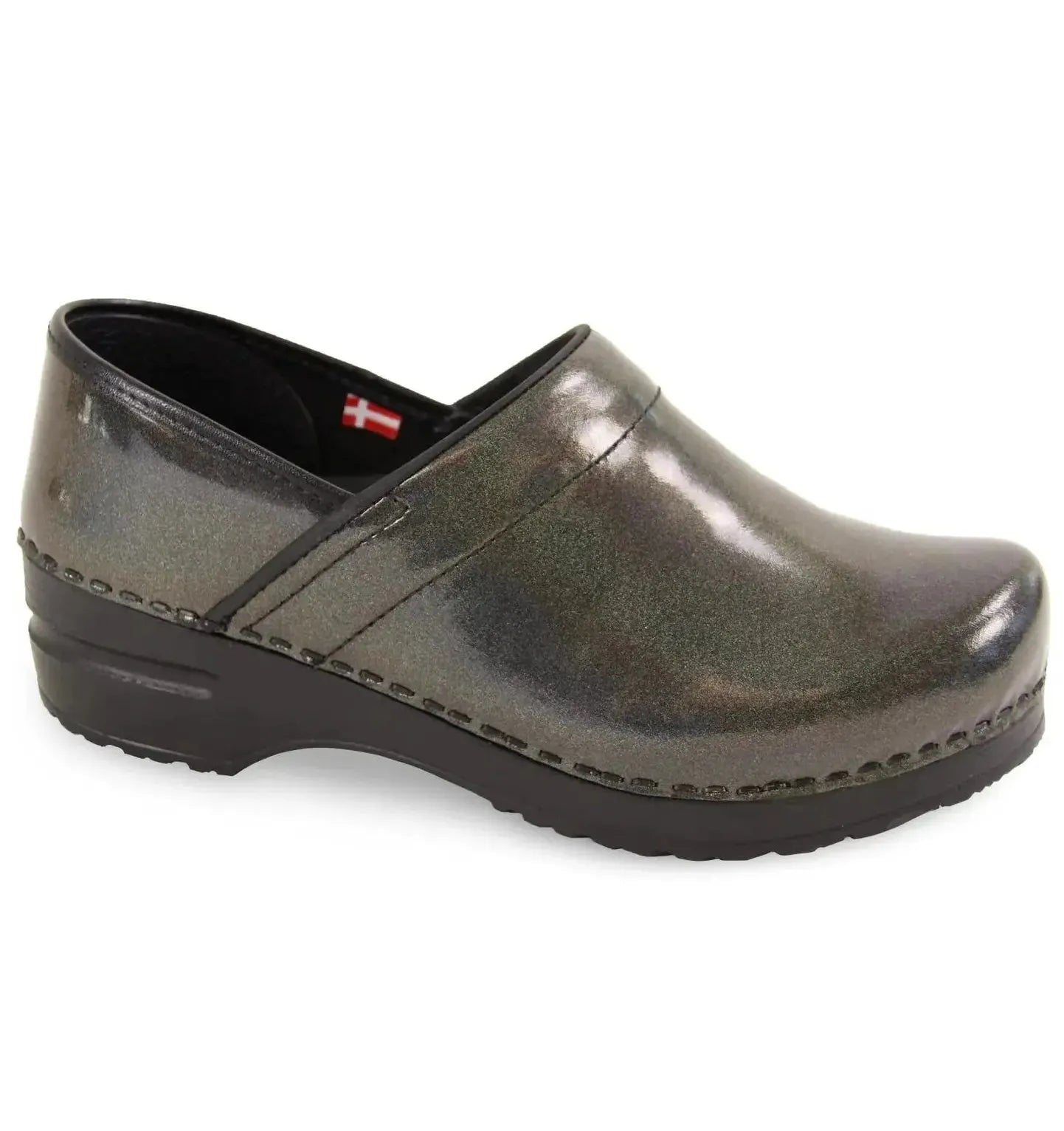 Sanita Sabel Women's Patent Leather Chef Clog - Charcoal