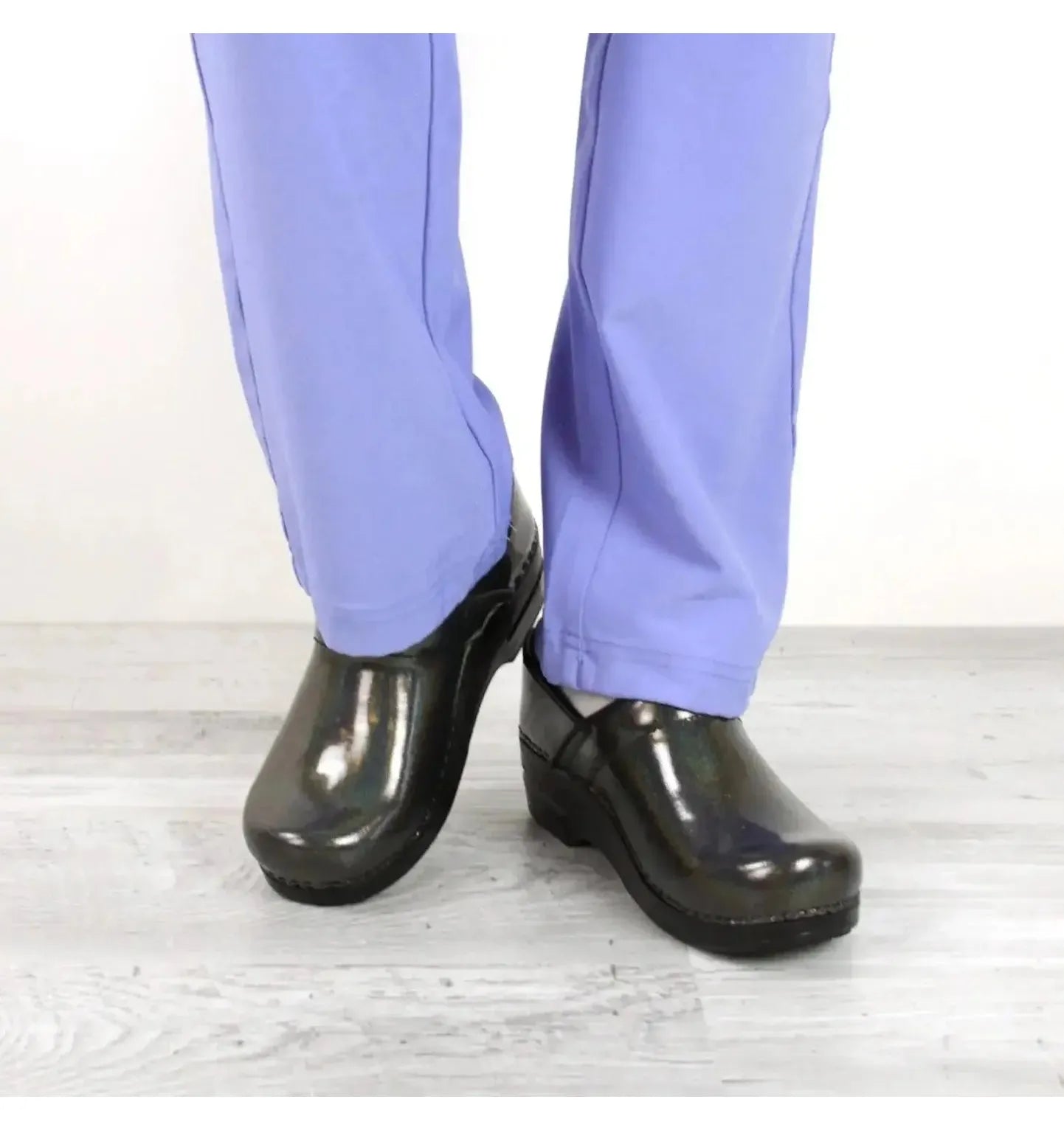 Sanita Sabel Women's Patent Leather Chef Clog - Charcoal 